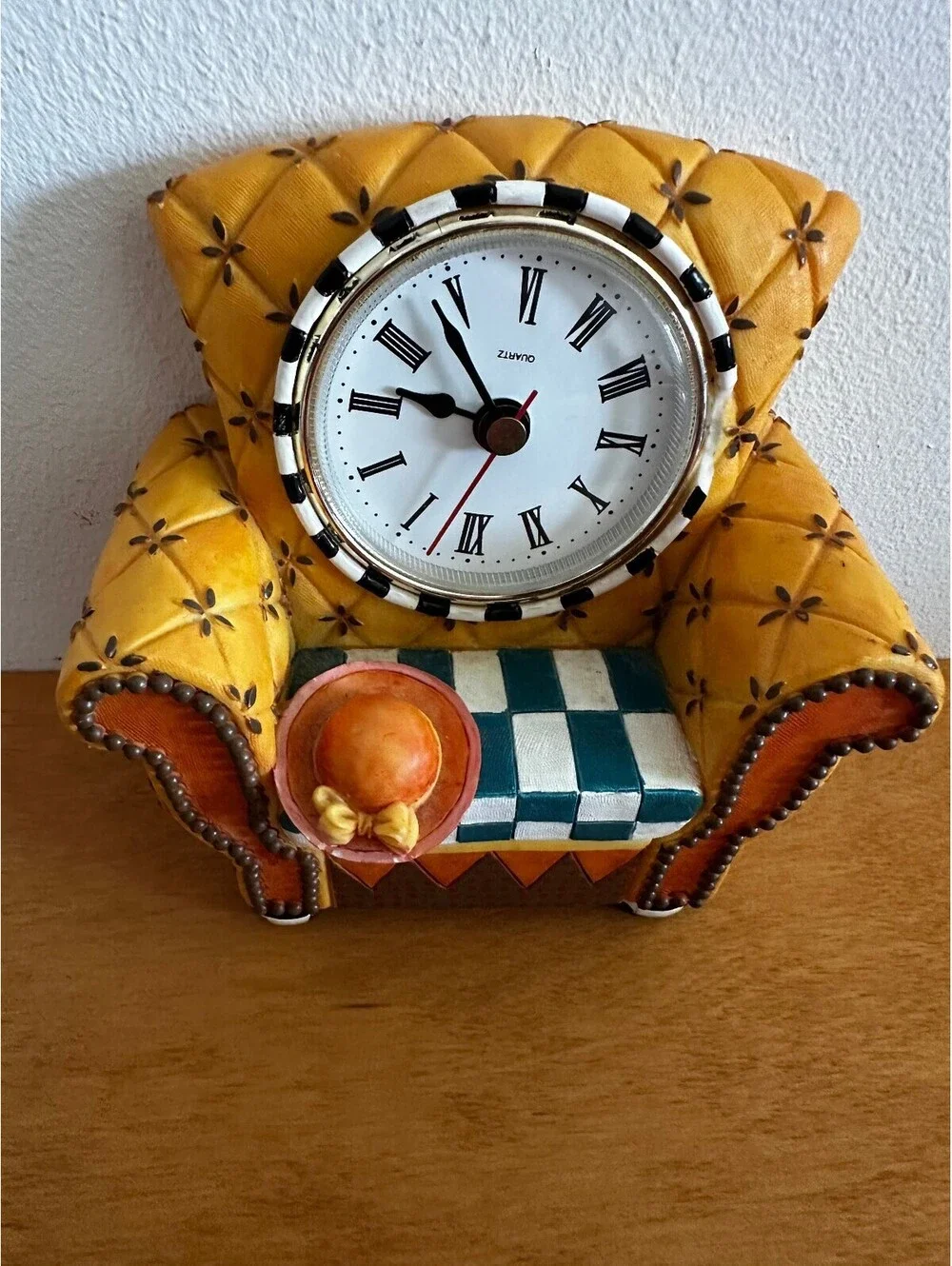 Milton and Louis Novelty Vintage Yellow Armchair Clock